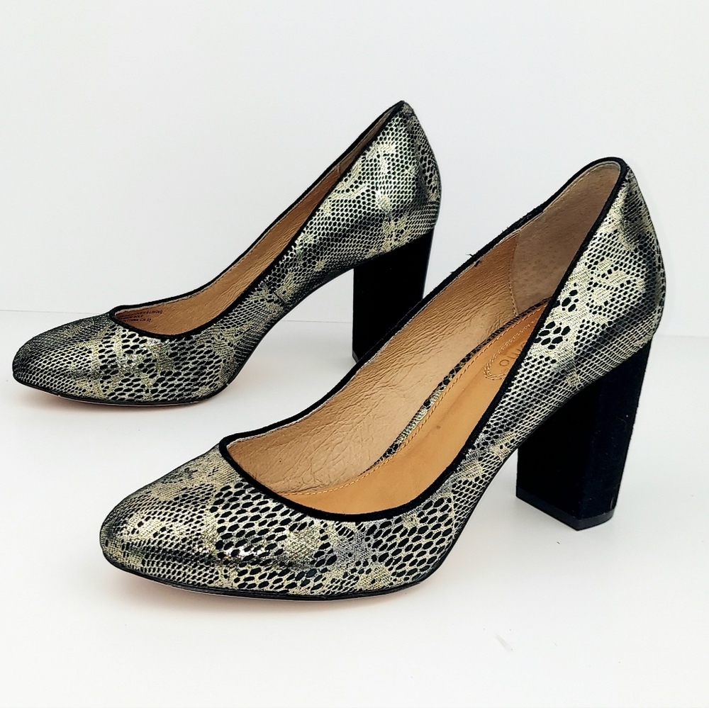 Anthropologie Corso Como Anya Pumps Metallic Lace 7.5 - Picture 2 of 14
